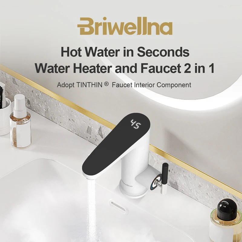 Briwellna Electric Water Heater Faucet 220V – Instant Tankless Kitchen Heating Tap