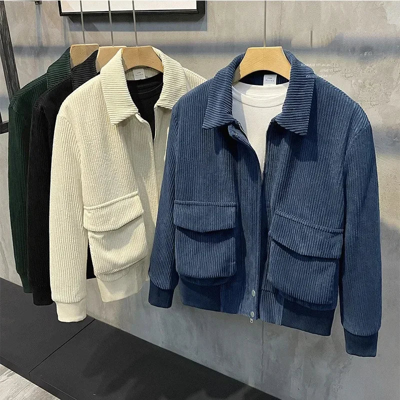 Trendy Men’s Corduroy Jacket – Korean Fashion Casual Coat
