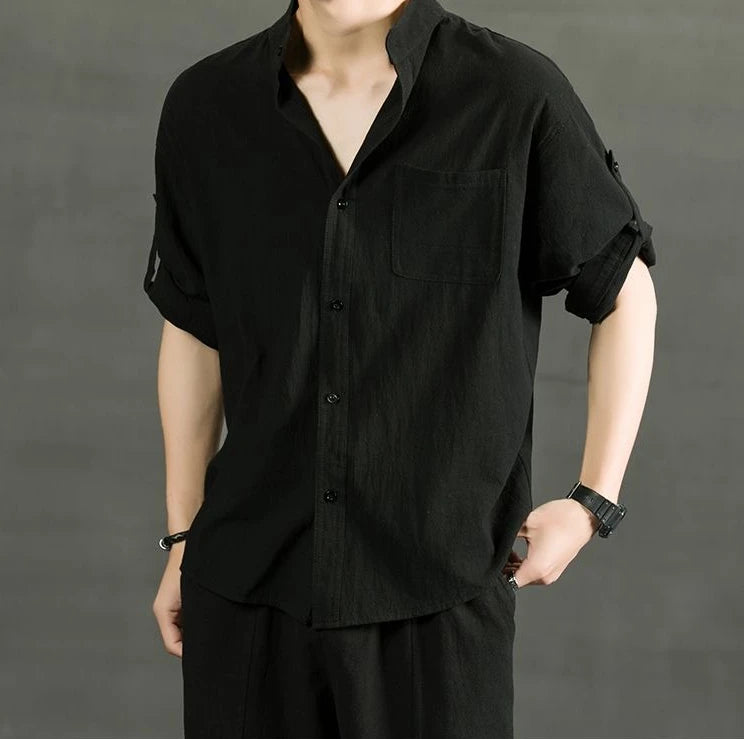 White Linen Cotton Half Sleeve Men’s Shirt