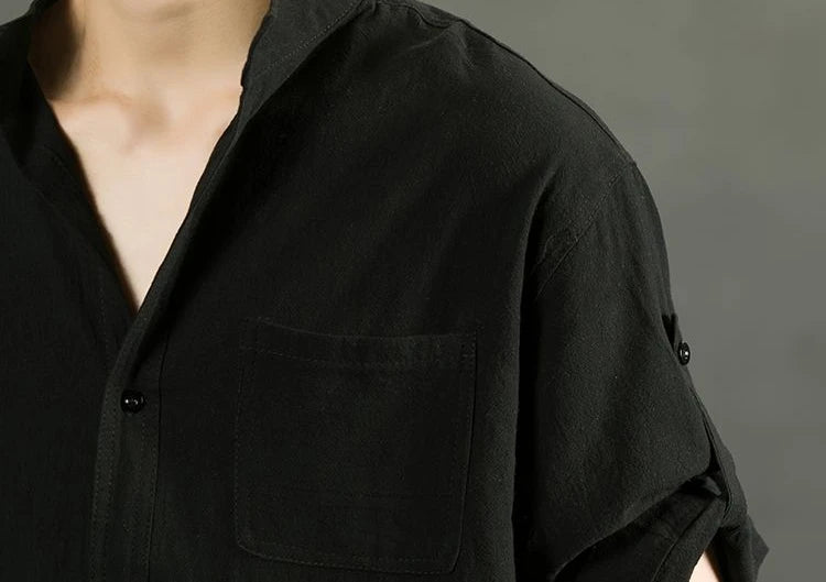 White Linen Cotton Half Sleeve Men’s Shirt