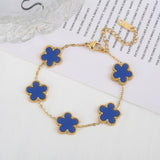 Elegant Clover Bracelet for Women – Adjustable Five-Petal Design