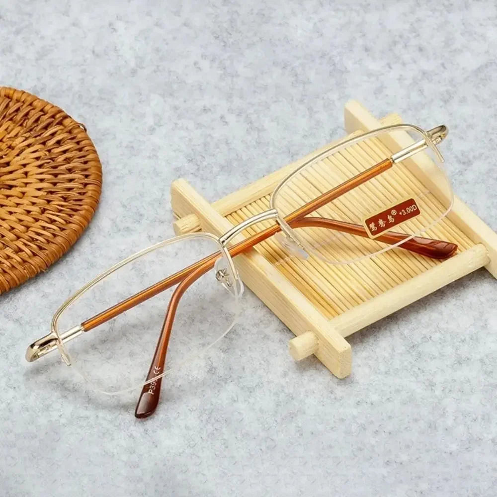 Real Glass Lens Reading Glasses – Square Full Frame HD Presbyopic Eyewear | Anti-Scratch Unisex Readers