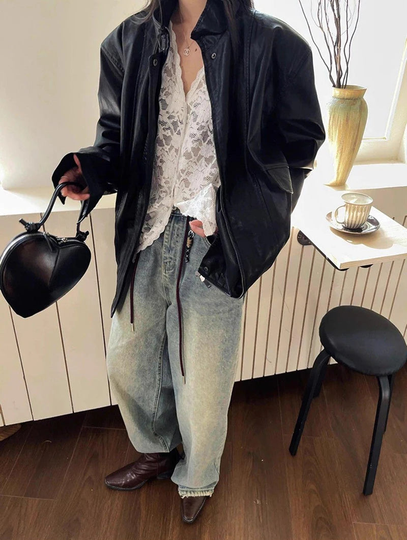 Y2K Lace Sheer Long Sleeve Blouse