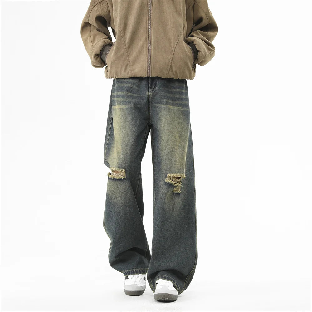 Trendy Men’s High Street Ripped Jeans