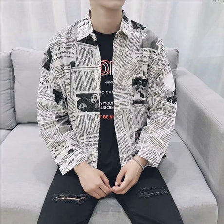 Men’s Japanese Retro Floral Long Sleeve Shirt