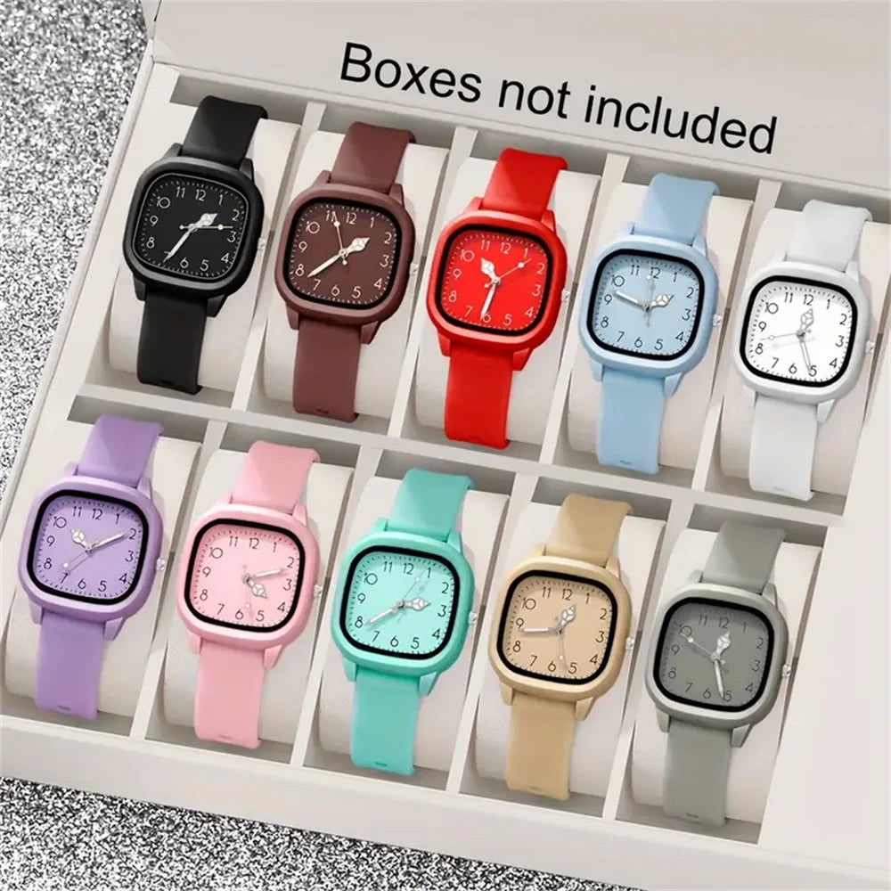 Casual and fashionable square quartz watch