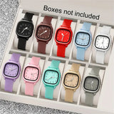 Casual and fashionable square quartz watch