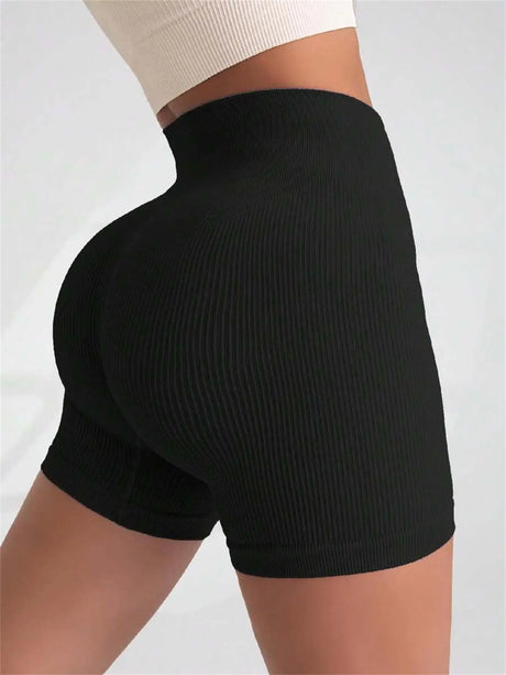 Ribbed Yoga Shorts for Women – High Waist Shaping Sportswear | Seamless Workout Shorts for Fitness & Training