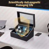 Watch Winder Box for Automatic Watches – 6-Slot Rotating Display Case | Quiet Motor Watch Winder Stand with Storage