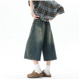 Men’s loose wide-leg jeans with pockets – modern Korean-style streetwear denim for casual wear