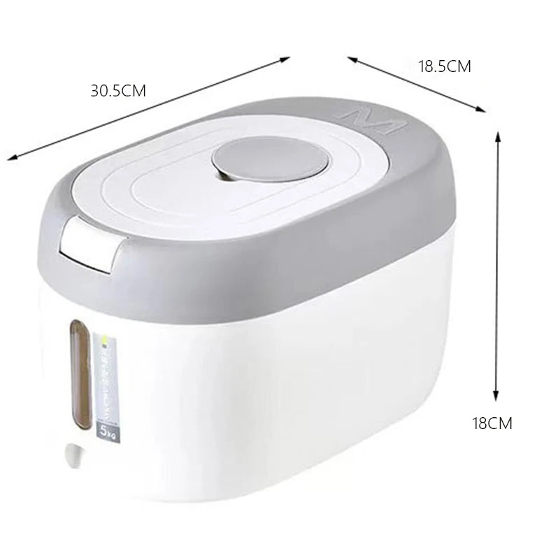 XIAOGUI 5KG/10KG Rice Dispenser – Airtight Kitchen Storage Container for Rice, Cereal & Dry Foods