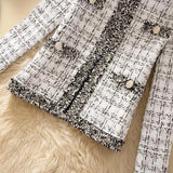 Women’s Tweed Jacket Spring – Trendy Short Tweed Coat Cardigan | Elegant Small Fragrant Ladies Jacket
