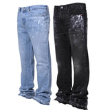 2025 Streetwear Men’s Washed Denim Jeans with Utility Pockets