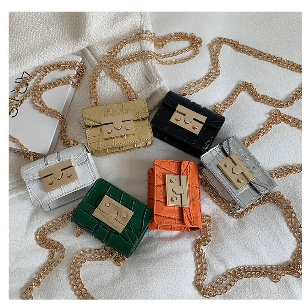 PU Mini Handbag for Women | Chain Shoulder Bag, Cute Small Tote & Coin Pouch