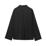 MUJER Women’s White Embroidered Button-Up Long Sleeve Summer Shirt