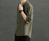 White Linen Cotton Half Sleeve Men’s Shirt