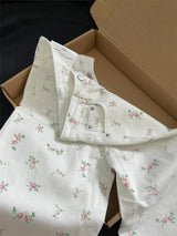 White Floral Straight Jeans for Women
