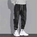 Men’s Baggy Harem Jeans Streetwear Loose Fit Tapered Moto Pants