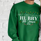 Custom “Our First Christmas as Mr & Mrs” Sweater – Hubby & Wifey Matching Sweatshirts | Newlywed Couple Christmas Gift