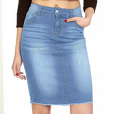 Women’s High Waist Casual Stretch Denim Jean Skirt