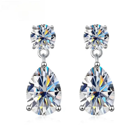 3CT D-Color VVS1 Moissanite Drop Earrings – 925 Sterling Silver Minimalist Jewelry