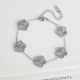 Elegant Clover Bracelet for Women – Adjustable Five-Petal Design