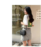 High quality women's PU rolling strip camera bag