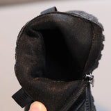 Kids Winter Leather Short Boots