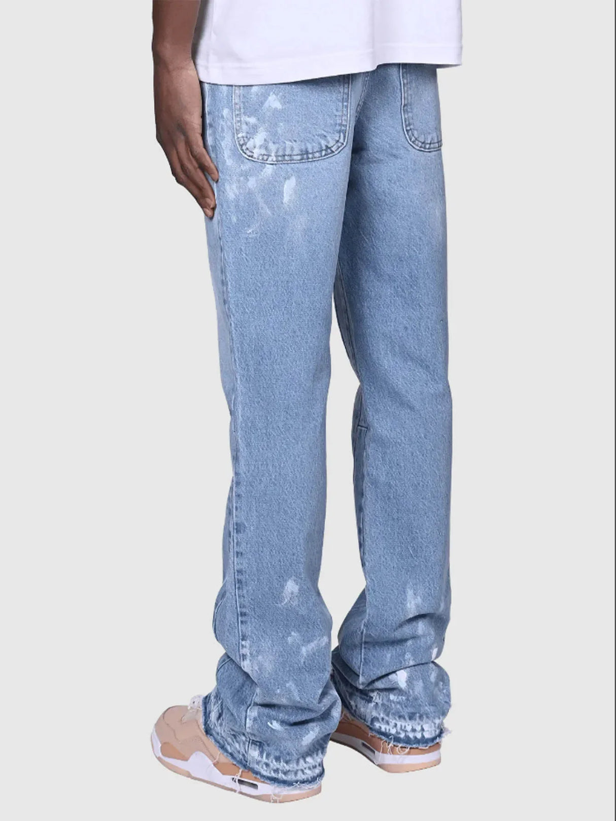 2025 Streetwear Men’s Washed Denim Jeans with Utility Pockets