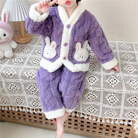 Autumn and Winter Children Pajamas | Warm Kids Sleepwear Set