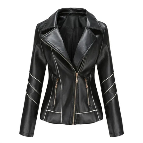Women's PU Faux Leather Biker Jacket
