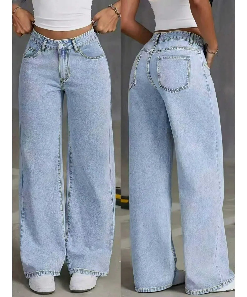 Women’s Wide-Leg Straight Denim Jeans