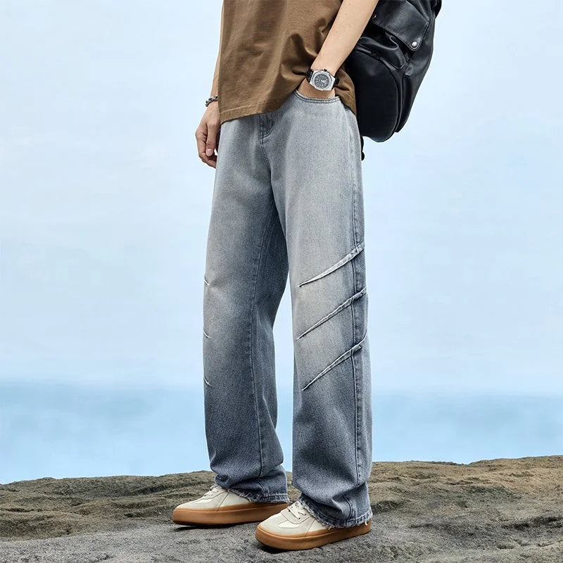 Men’s Classic Soft Black Biker Jeans – Stretch Slim Fit Denim Pants (28–38)