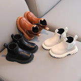 Kids Winter Leather Short Boots