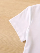 Funny Cat Women Summer White Print T-shirt