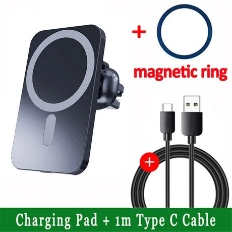 Car Phone Holder 30W Magnetic Wireless Charger for iPhone