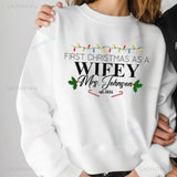 Custom “Our First Christmas as Mr & Mrs” Sweater – Hubby & Wifey Matching Sweatshirts | Newlywed Couple Christmas Gift