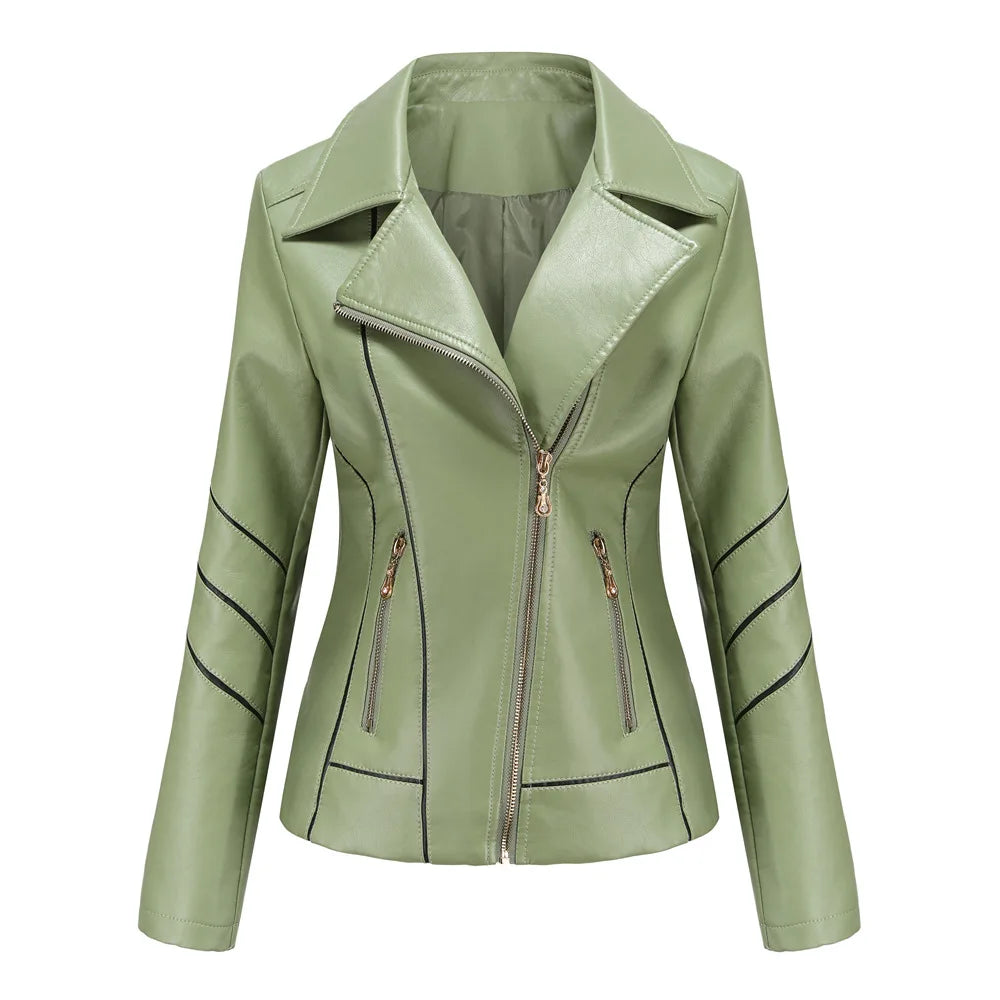 Women's PU Faux Leather Biker Jacket