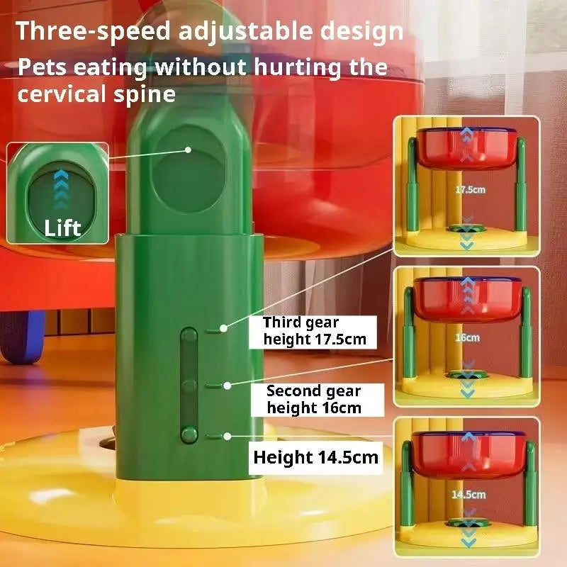 Comedero y bebedero plegable y ajustable en altura para mascotas – Soporte elevado para comida y agua para perros y gatos