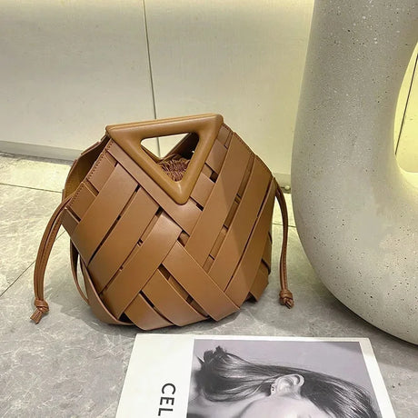 Trendy Vegan Leather Woven Tote Bag for Women – Top Handle Purse, Fashion Crossbody Shoulder Handbag, Stylish Tote Purse 2025