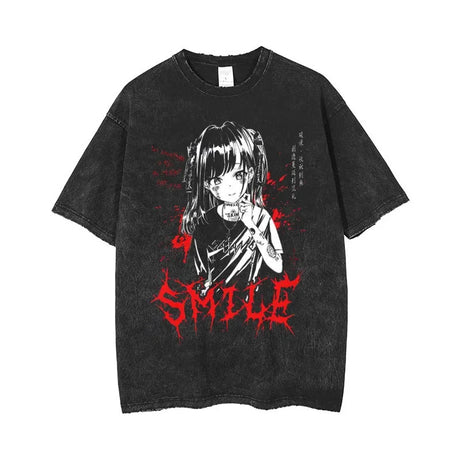 Anime Gothic Printed Oversized T-Shirt for Men