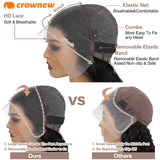 Bob Wig Human Hair – 100% Human Hair Straight Bob Wig, 13x4 HD Transparent Lace Front, Natural Pre-Plucked Lace Frontal Wig