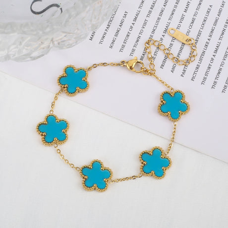 Elegant Clover Bracelet for Women – Adjustable Five-Petal Design