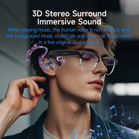 AI Smart Glasses with Translation, 4K Camera, Object Recognition & Bluetooth
