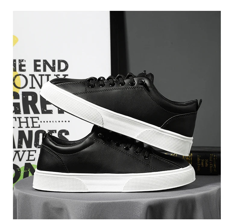 Men’s Casual Lightweight PU Leather Sneakers