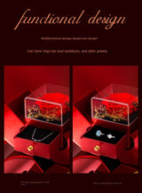 Collar con joyero de manzana y rosa | Regalo para mi hija