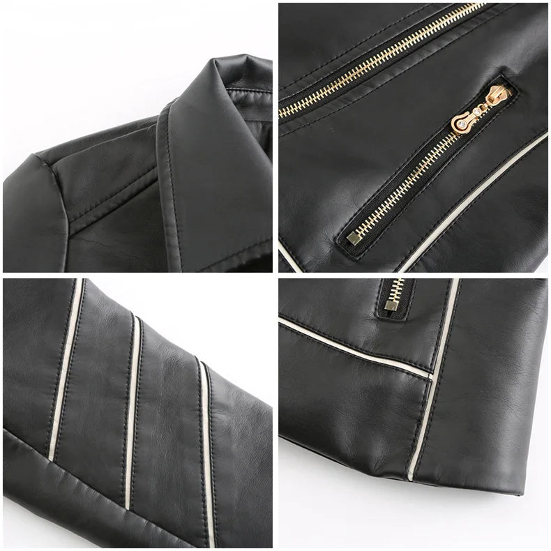 Women's PU Faux Leather Biker Jacket