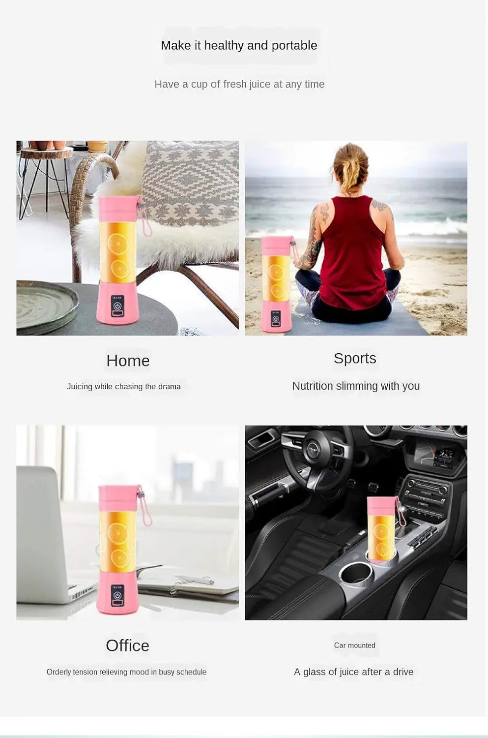 Mini Electric Juicer USB Rechargeable | Portable Smoothie & Milkshake Maker for Fresh Fruit, Orange & Lemon