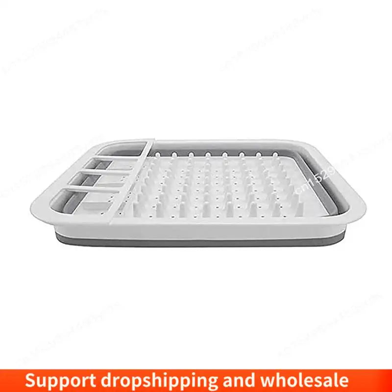 Foldable Kitchen Dish Rack – Space-Saving Drain Tray for Plates & Bowls