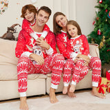 Matching Family Christmas Pajamas – Reindeer Print Long Sleeve Set for Kids & Adults